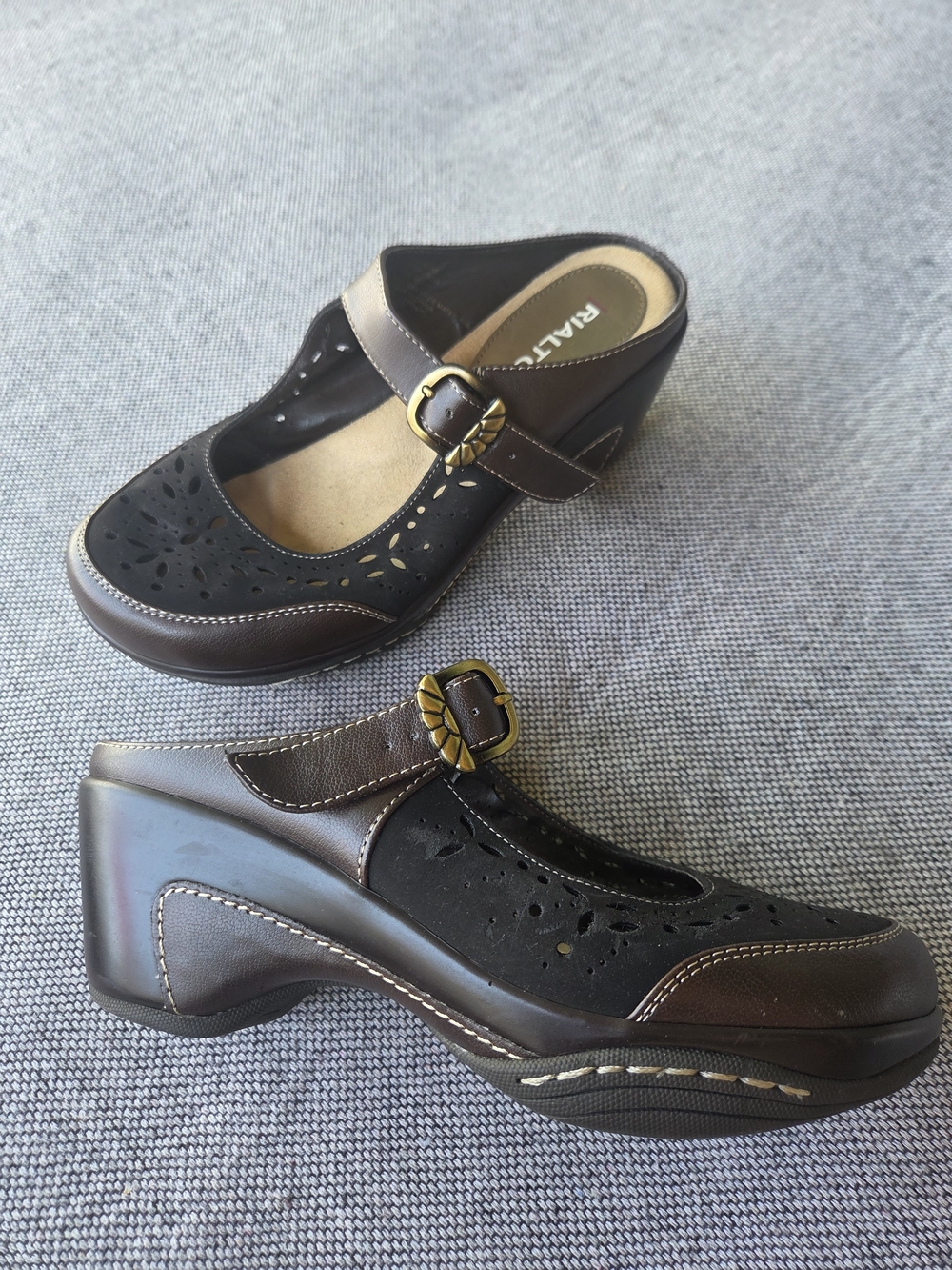 🤎 Rialto Mary Jane Comfort Clogs Cutout Shoes Size 7.5 - Picture 7 of 9